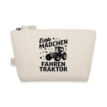 Echte Mädchen Fahren Traktor Bäuerin - Bio-Täschchen - Natur - Vorne