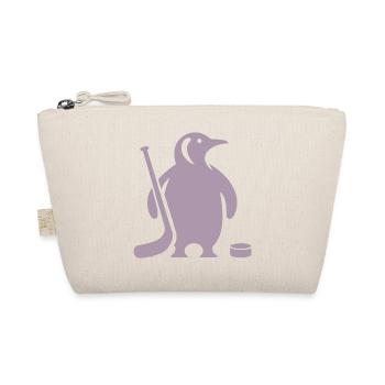 Minimalistische Pinguin Eishockey Silhouette - Bio-Täschchen - Natur - Vorne
