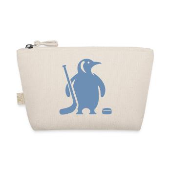 Minimalistische Pinguin Eishockey Silhouette - Bio-Täschchen - Natur - Vorne
