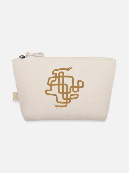 funny sausage dog, wiener dog, dachshund - Organic Pouch - nature - Front
