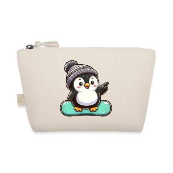 Pingouin snowboarder Sports d’hiver Design - Trousse biologique - nature - Devant