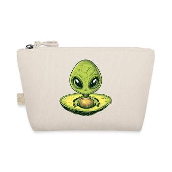 Cool Alien Avocado with Sunglasses & UFO Design - Organic Pouch - nature - Front