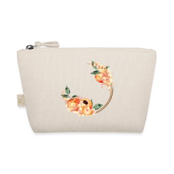 Peach half, peaches, peach blossoms in wreath - Organic Pouch - nature - Front