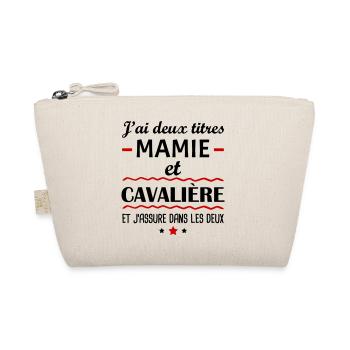 Deux titres mamie cavalière, grand-mère, cheval - Trousse biologique - nature - Devant