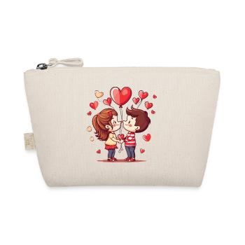 Love Couple Hearts Balloons Romantic - Organic Pouch - nature - Front