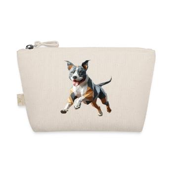 Staffy origami 3d geometric dog - Organic Pouch - nature - Front