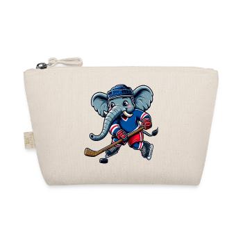 Eishockey Elefant Cartoon Spieler - Bio-Täschchen - Natur - Vorne