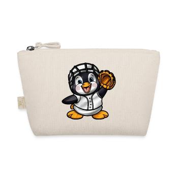 Penguin Baseball Player Cartoon - Organic Pouch - nature - Front