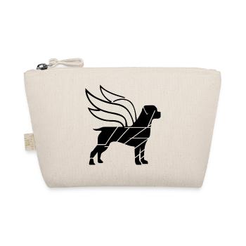 Rottweiler Angel with Wings Silhouette - Organic Pouch - nature - Front