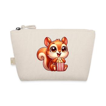 Cute Squirrel with Popcorn Cartoon - Organic Pouch - nature - Front