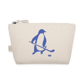 Penguin Ice Hockey Silhouette Minimalist - Organic Pouch - nature - Front