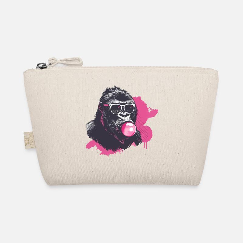 Gorille avec lunettes de soleil et chewing-gum rose Trousse biologique