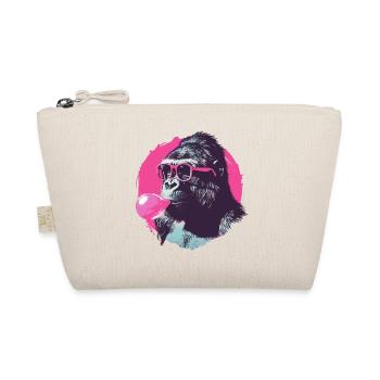 Gorille avec lunettes de soleil et chewing-gum rose - Trousse biologique - nature - Devant