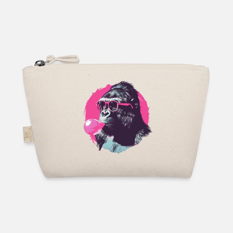 Gorille avec lunettes de soleil et chewing-gum rose Trousse biologique