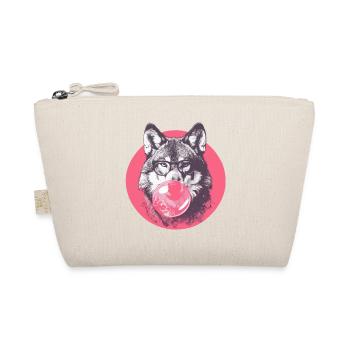 Wolf with chewing gum and glasses - Organic Pouch - nature - Front
