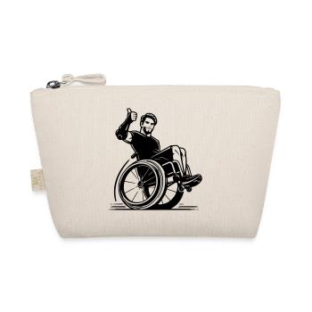Homme en fauteuil roulant avec pouce levé # - Trousse biologique - nature - Devant