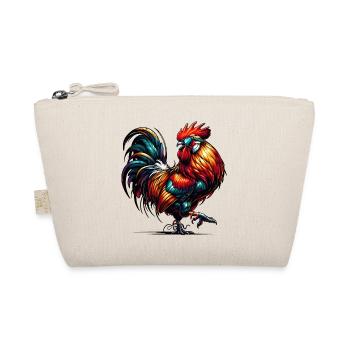 cool rooster in bright colors with sunglasses - Organic Pouch - nature - Front
