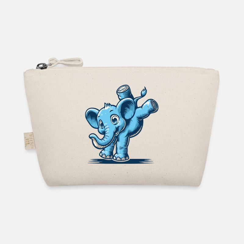 éléphant de dessin animé bleu faisant le poirier Trousse biologique