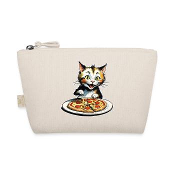 Katze loves Pizza - Bio-Täschchen - Natur - Vorne