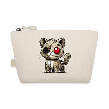creepy zombie kawaii cat for Halloween fun - Organic Pouch - nature - Front