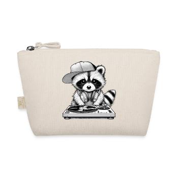 cooles Waschbär-Motiv als DJ mit Kopfhörer - Bio-Täschchen - Natur - Vorne