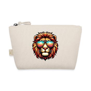 Lion with Sunglasses - Organic Pouch - nature - Front