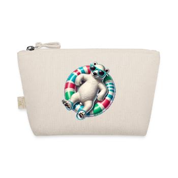 A relaxed polar bear on a swimming ring - Organic Pouch - nature - Front