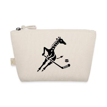 Giraffe Eishockeyspieler Silhouette Minimalistisch - Bio-Täschchen - Natur - Vorne