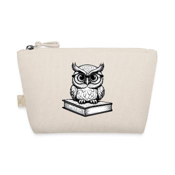 Little funny owl with glasses sitting on book - Organic Pouch - nature - Front