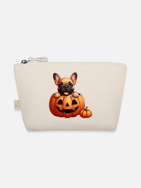 A French Bulldog in a Pumpkin - Organic Pouch - nature