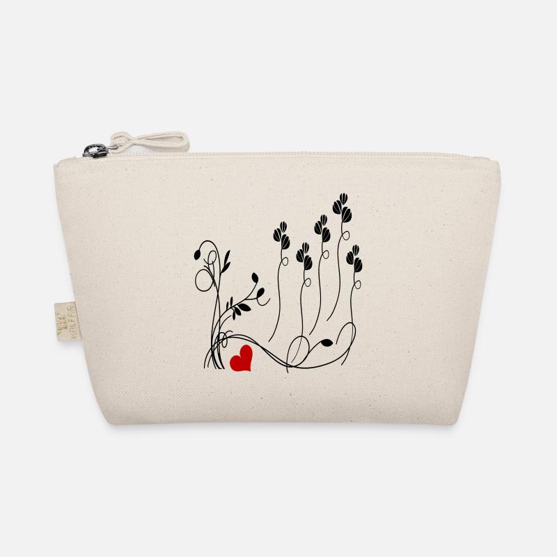 Flower tendrils with heart Organic Pouch