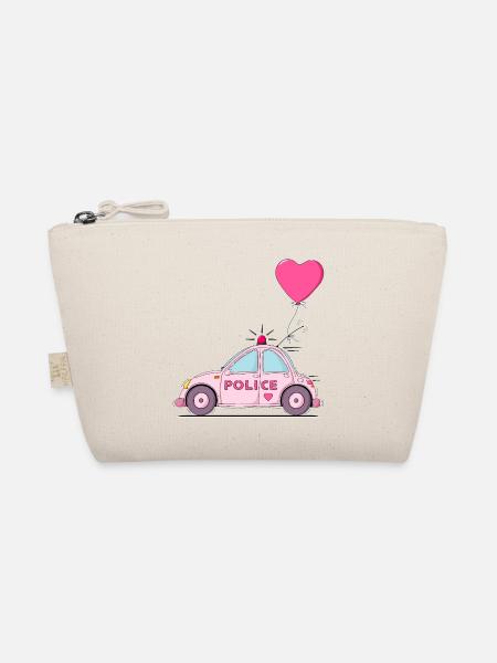 Coeur de police rose - Trousse biologique - nature - Devant