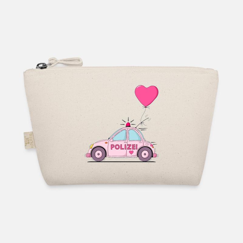 Polizeiauto Herz Rosa Bio-Täschchen
