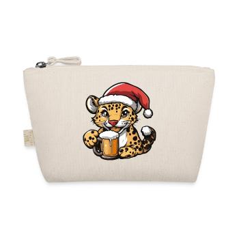 Leopard Weihnachten Bier - Bio-Täschchen - Natur - Vorne