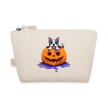 Drôle de chien d’Halloween dans la tête de citrouille - Trousse biologique - nature - Devant