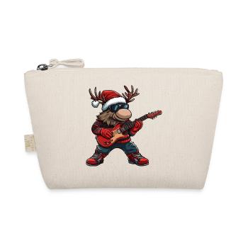 Elch Weihnachten Gitarre - Bio-Täschchen - Natur - Vorne