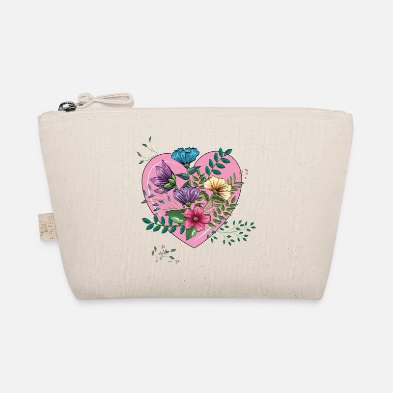 Coeur avec des fleurs, merci Trousse biologique