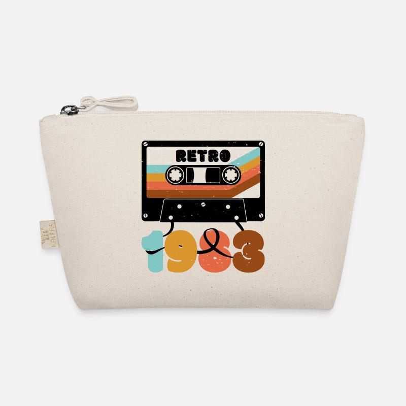 Typographie rétro des années 1980 à cassette de blocs de couleurs Trousse biologique