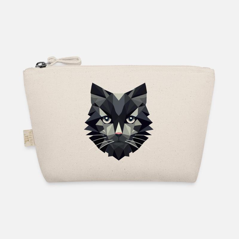Mystical elegance: Black cat in facets Organic Pouch