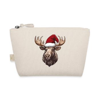 Moose Head Christmas Portrait - Organic Pouch - nature - Front