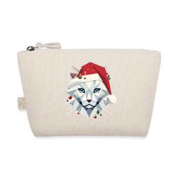 Christmas cat as Santa in modern style - Organic Pouch - nature - Front