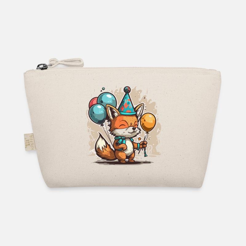 Playful Celebration: Fox with Balloons Organic Pouch