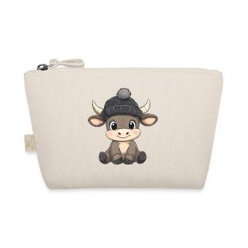 Bull Cute Cute Baby Kids Animal Cartoon - Organic Pouch - nature - Front