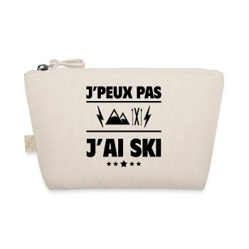 J'peux pas j'ai ski, skieur, skieuse, cadeau noël - Trousse biologique - nature - Devant