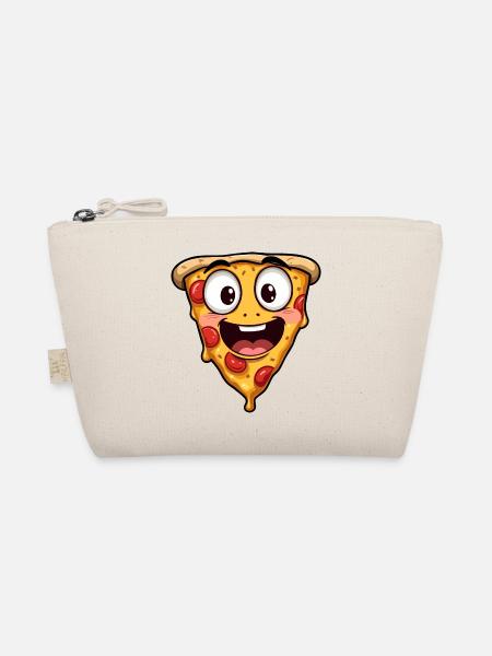 Visage de pizza heureux Art drôle - Trousse biologique - nature - Devant