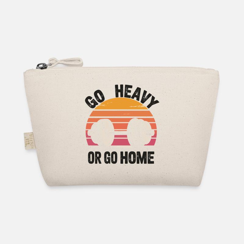 Go Heavy oder Go Home Retro Langhantel Bio-Täschchen