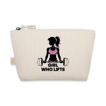 Bodybuilder Gym Girl Barbell Power Beauty - Organic Pouch - nature - Front