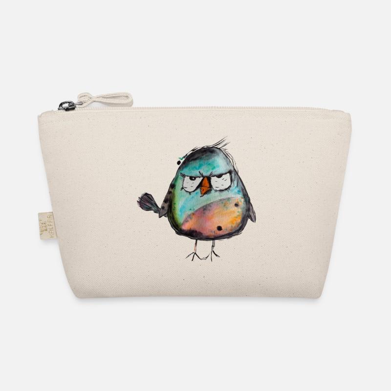 Wütender Vogel Aquarell handgemalter Vogel Spatz Bio-Täschchen