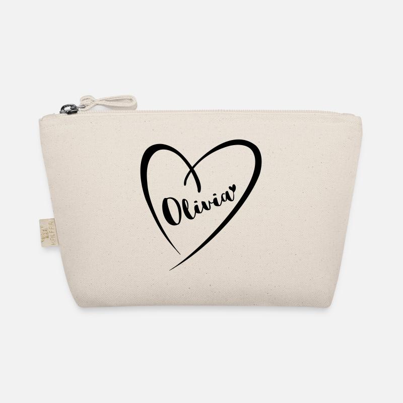 Olivia surname first name in heart frame Organic Pouch