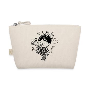 Cartoon Tuba Girl - Organic Pouch - nature - Front